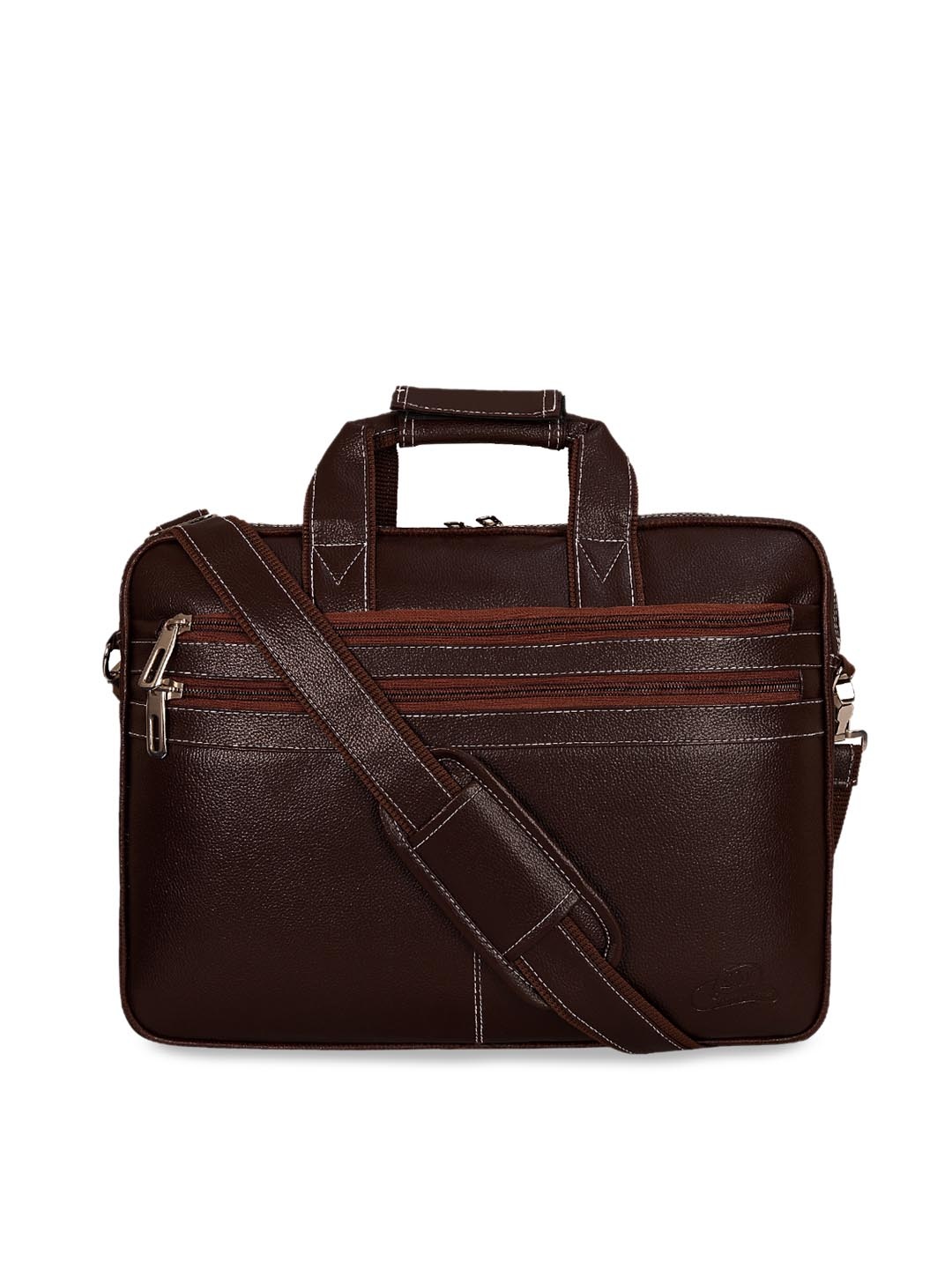 

Leather World Unisex Coffee Brown Solid Laptop Bag