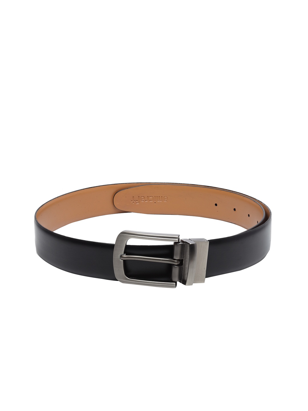 

amicraft Men Black & Tan Brown Reversible Solid Belt