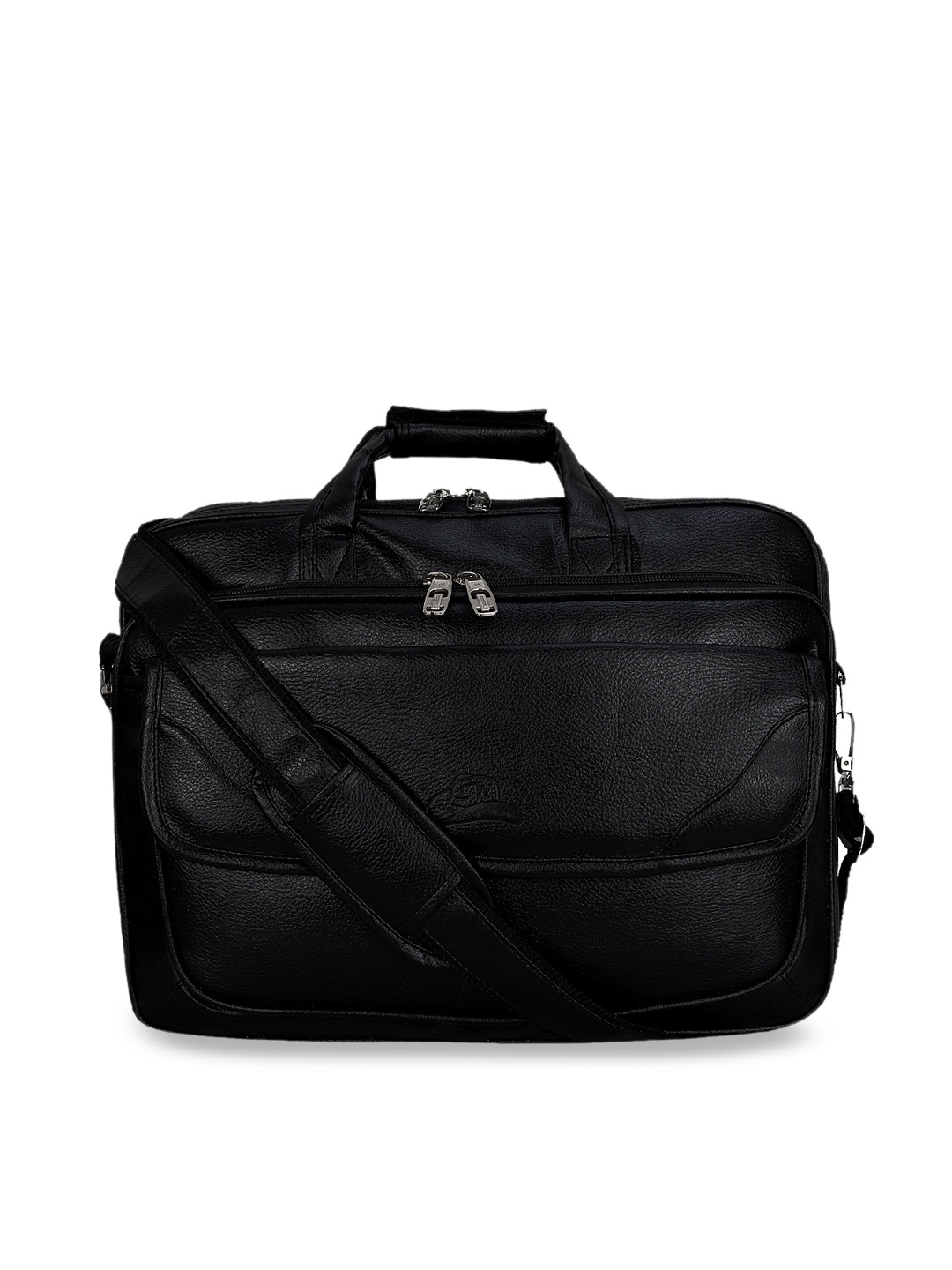 

Leather World Unisex Black Solid Laptop Bag