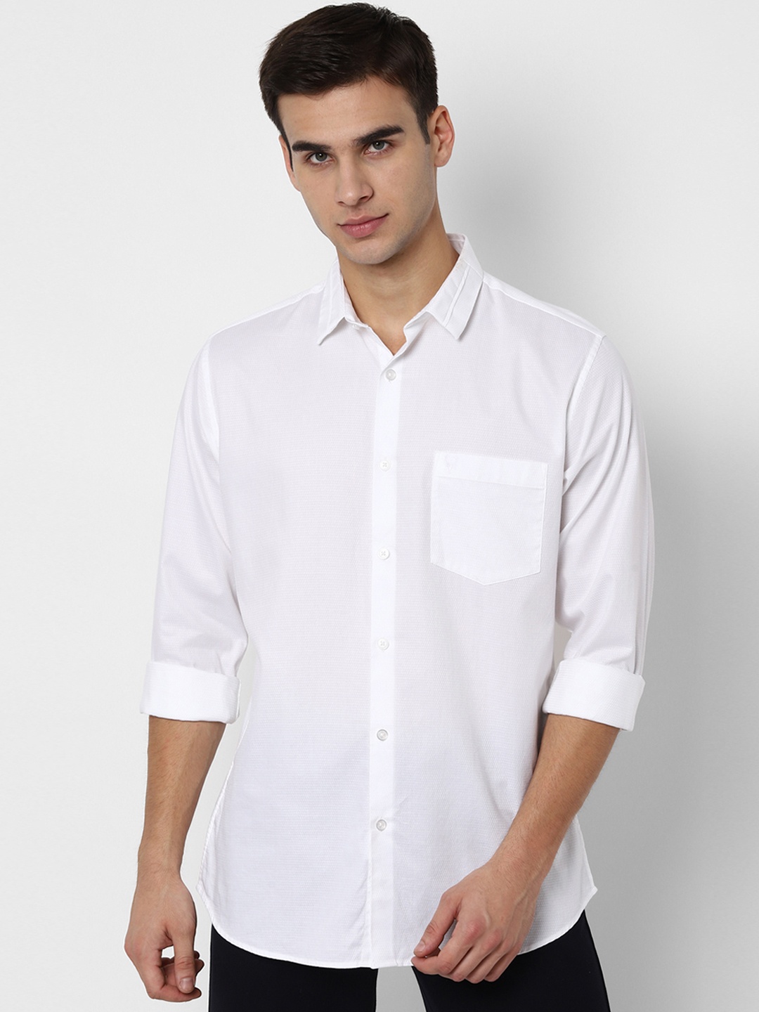 

Allen Solly Men White Slim Fit Solid Casual Shirt