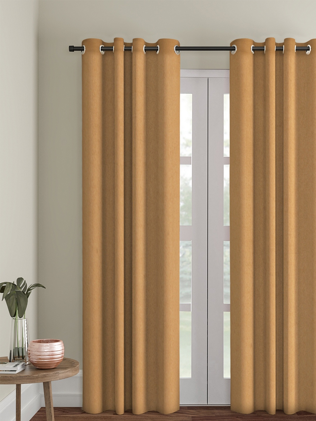

eyda Mustard Yellow Single Room Darkening Door Curtain