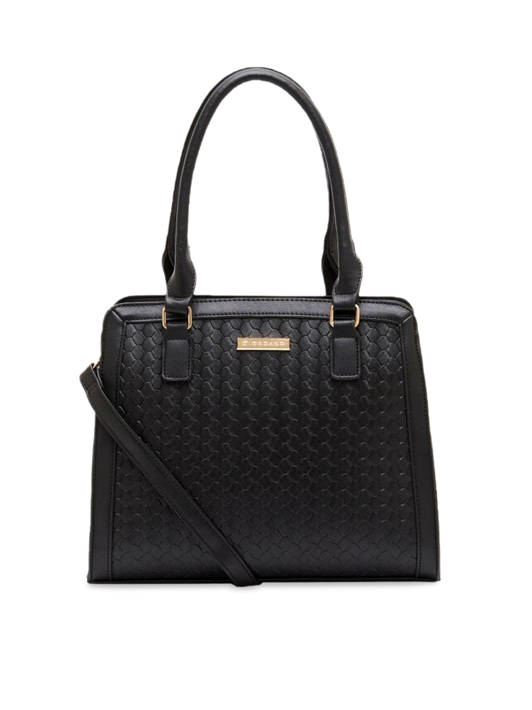 

GIORDANO Black Textured Handheld Bag