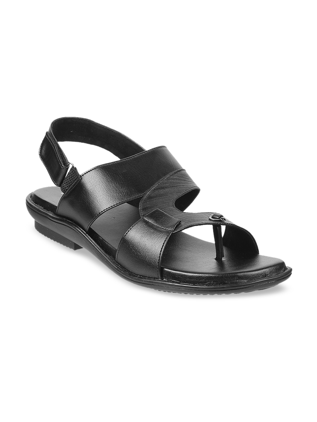 

WALKWAY by Metro Men Black Solid Comfort Sandals