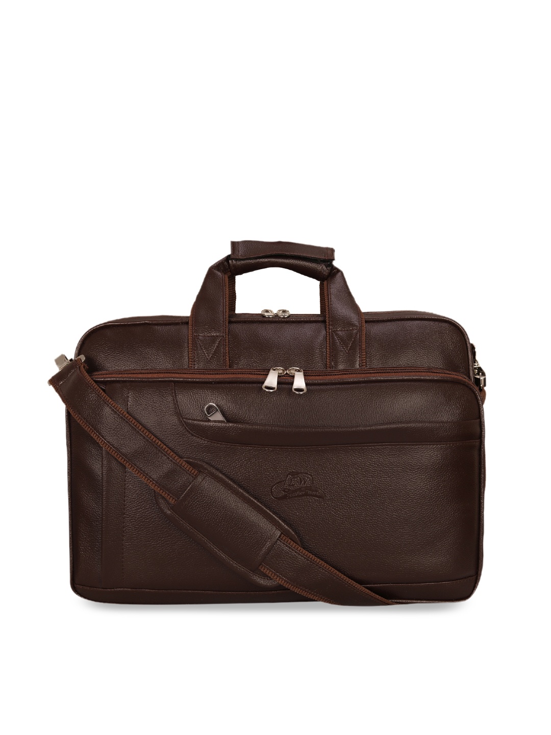 

Leather World Unisex Coffee Brown Solid Laptop Bag