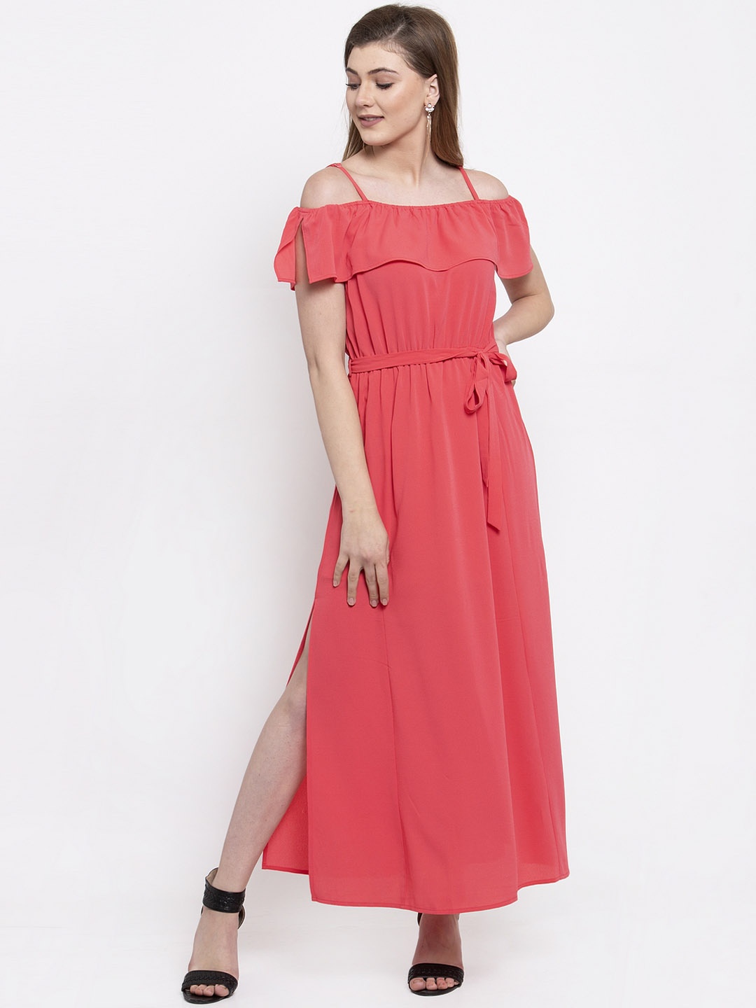 

Gipsy Women Pink Solid Maxi Dress