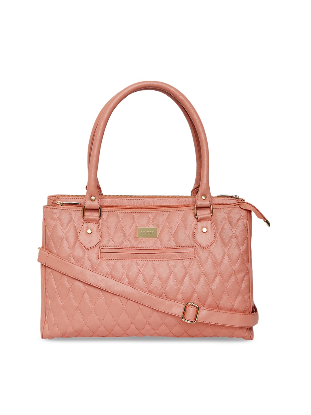 

KLEIO Women Quilted Handheld Bag, Peach