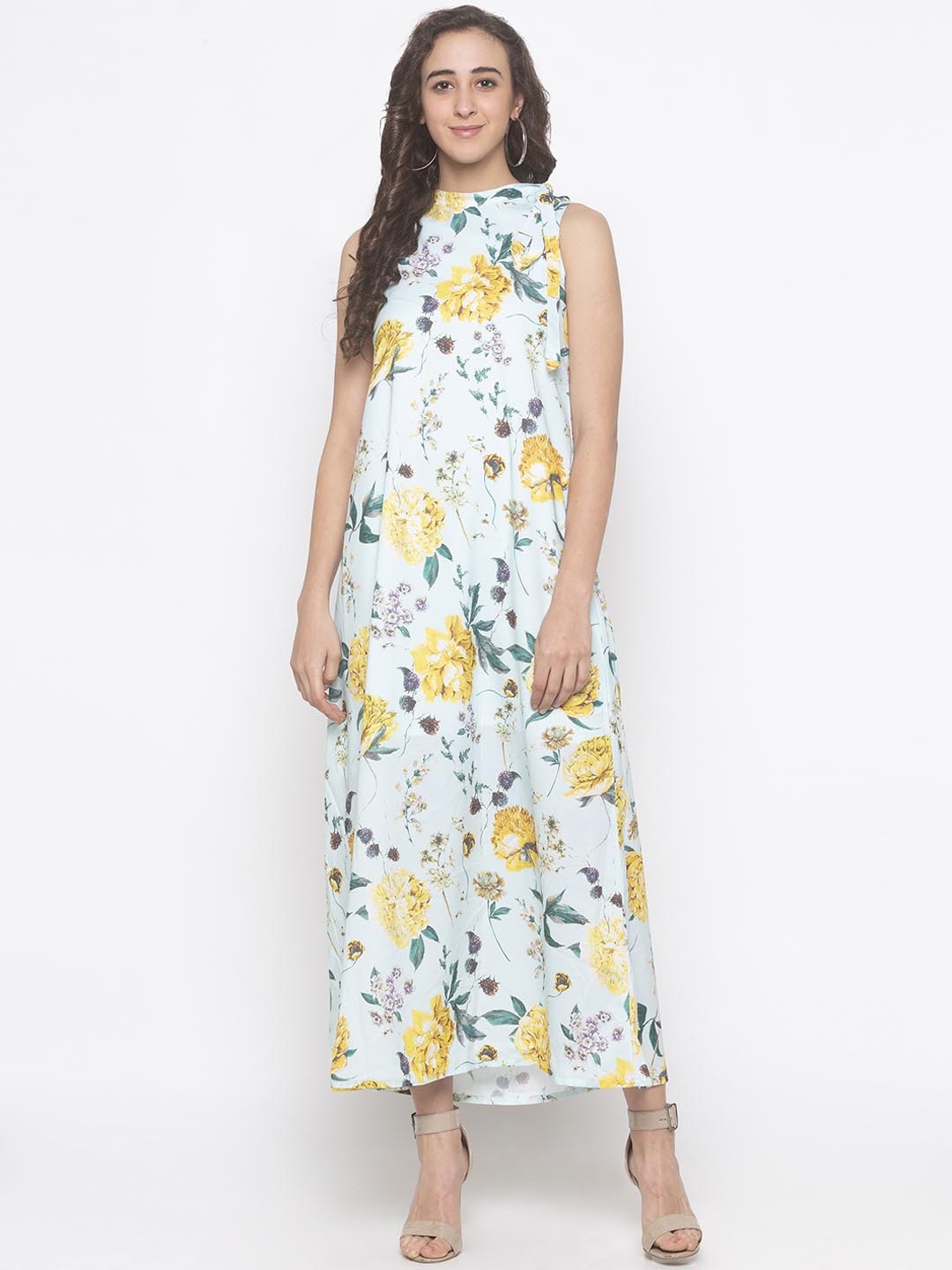 

Globus Women Green Printed Maxi Dress