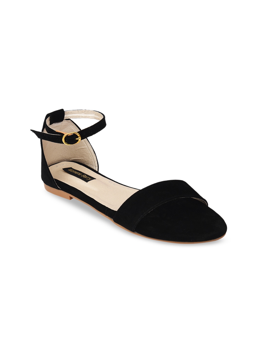 

WOMENS BERRY Women Black Solid Open Toe Flats