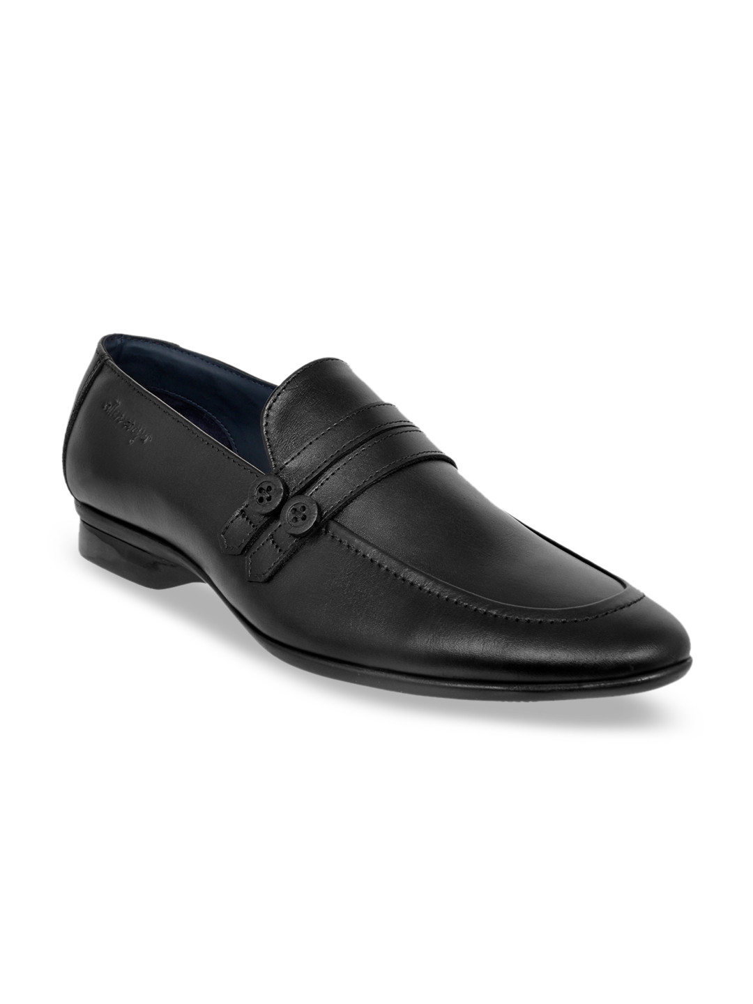 

Allen Cooper Men Black Solid Genuine Leather Formal Loafers