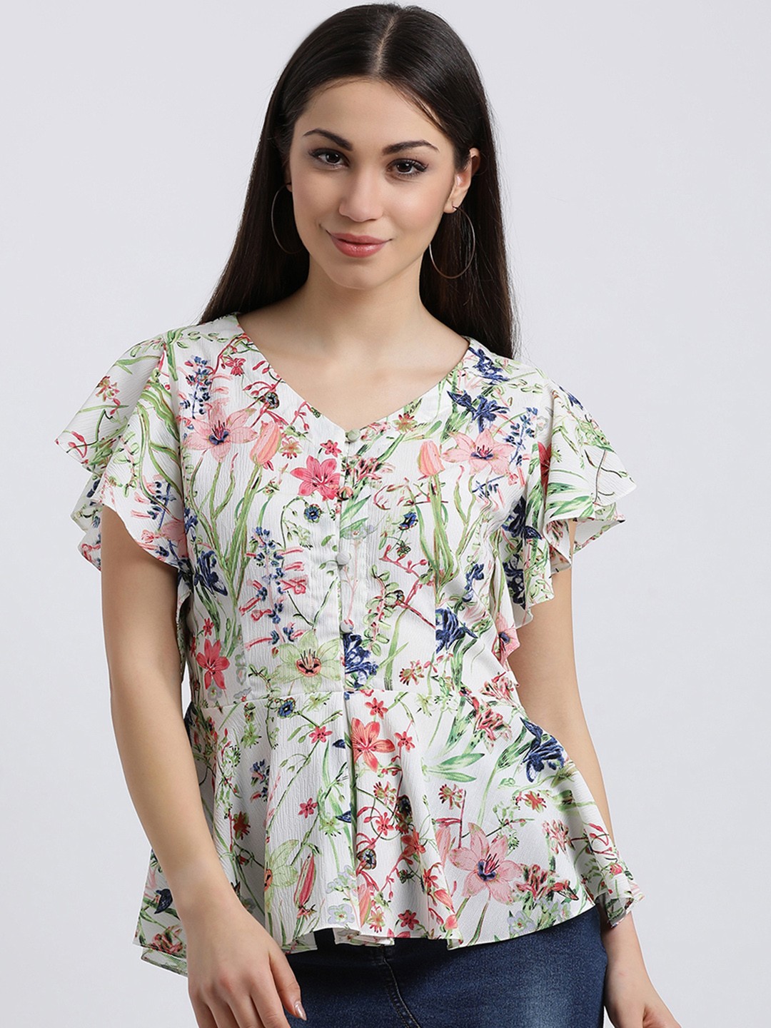 

Zink London Women White Printed Top