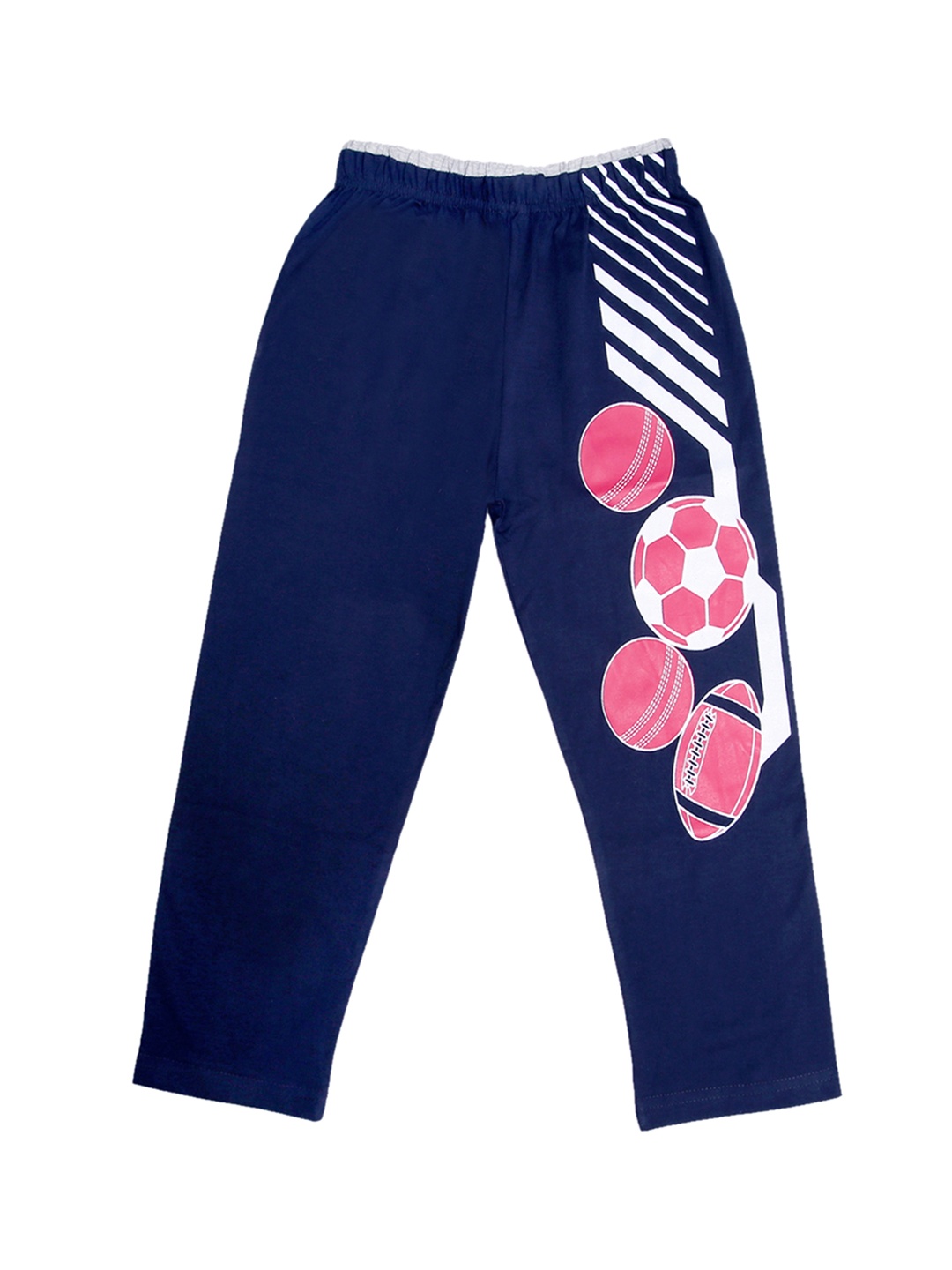 SWEET ANGEL Girls Navy Blue Printed Straight-Fit Track Pants