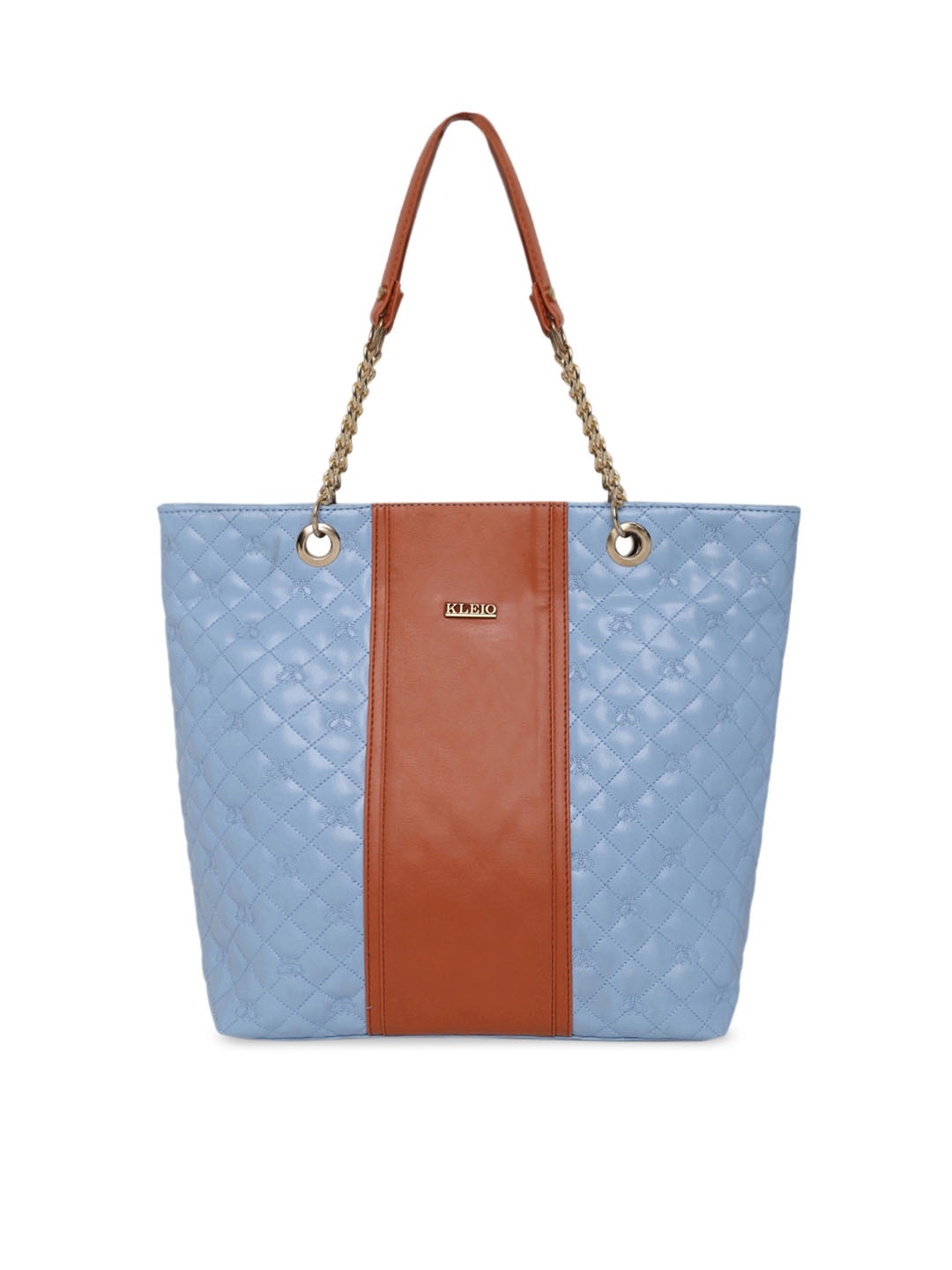 

KLEIO Colourblocked Quilted Tote Bag, Blue
