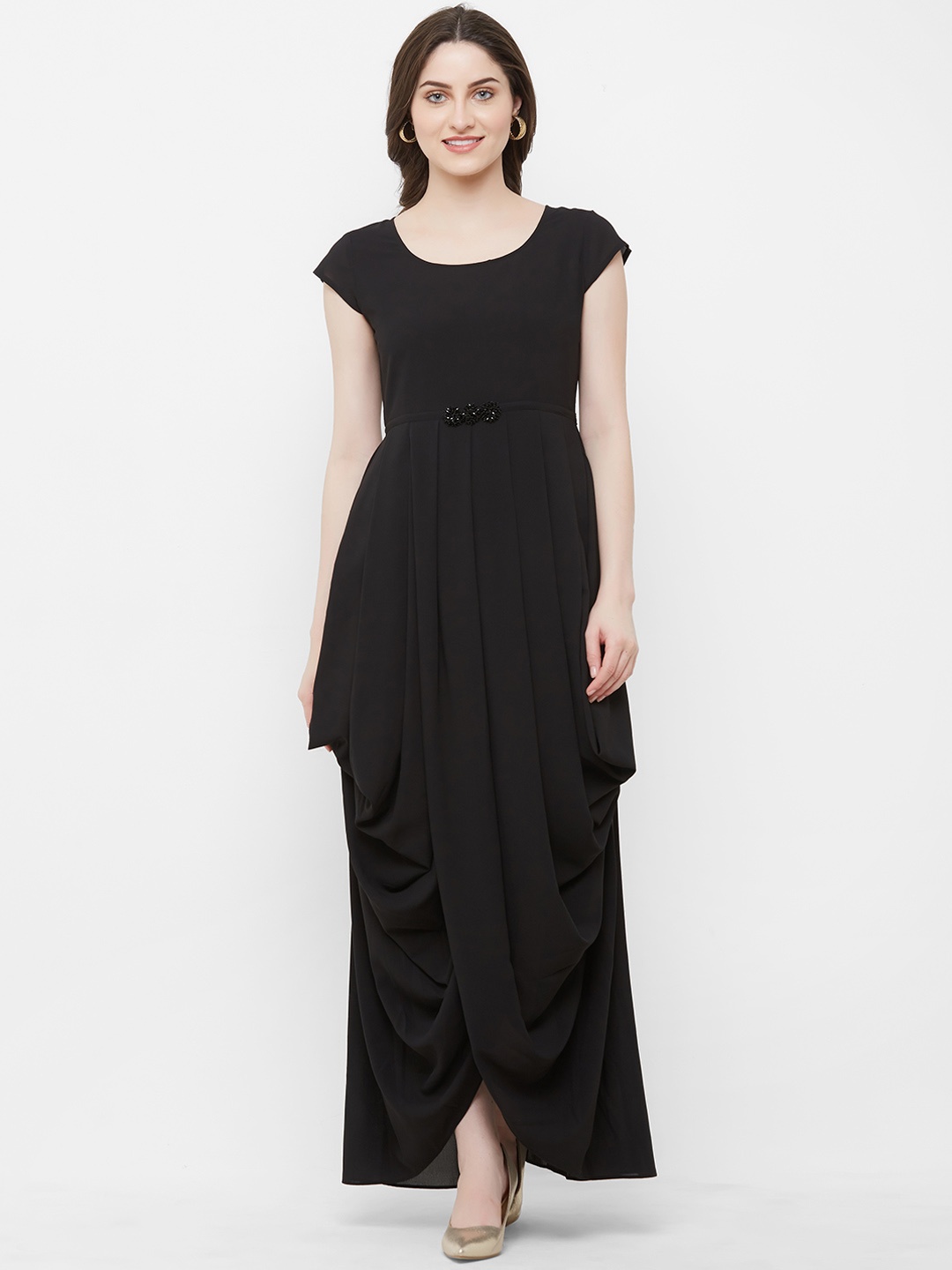 

INDE by MISH Women Black Solid A-Line Kurta