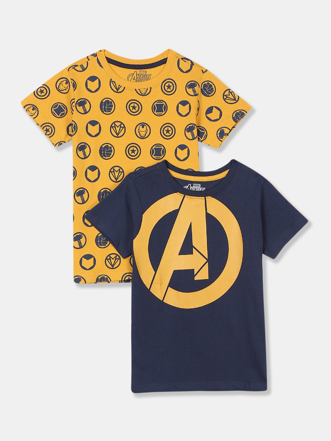 

Colt Boys Pack of 2 Avengers Printed Round Neck T-shirts, Navy blue