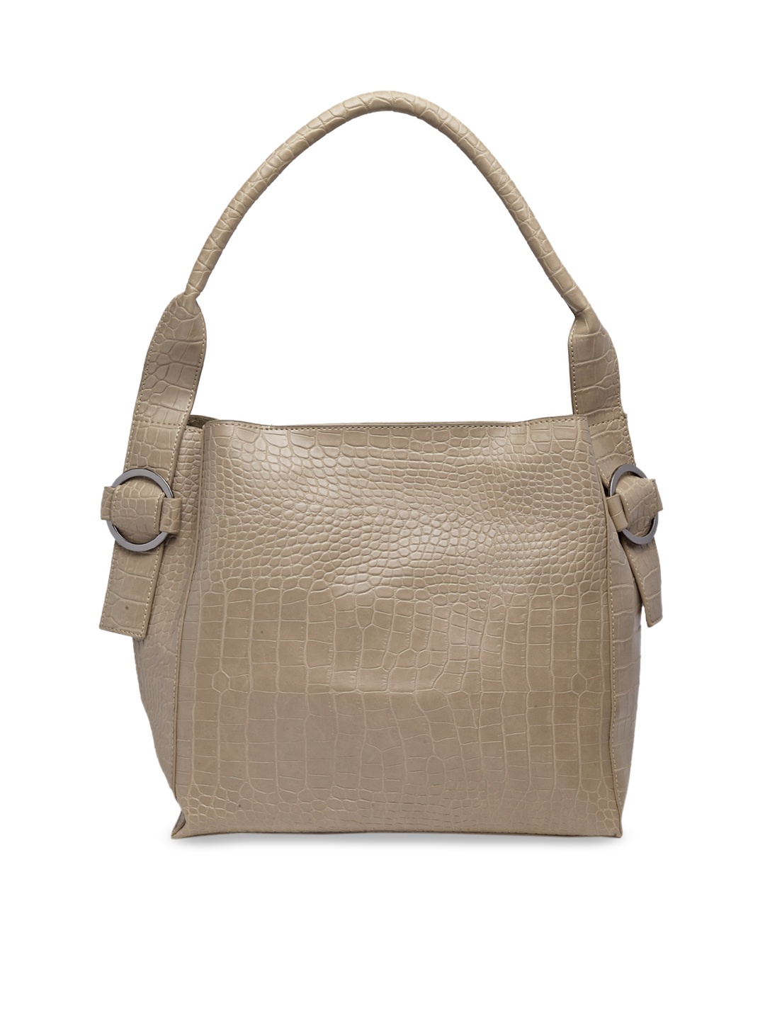 

Moedbuille Beige Textured Handheld Bag