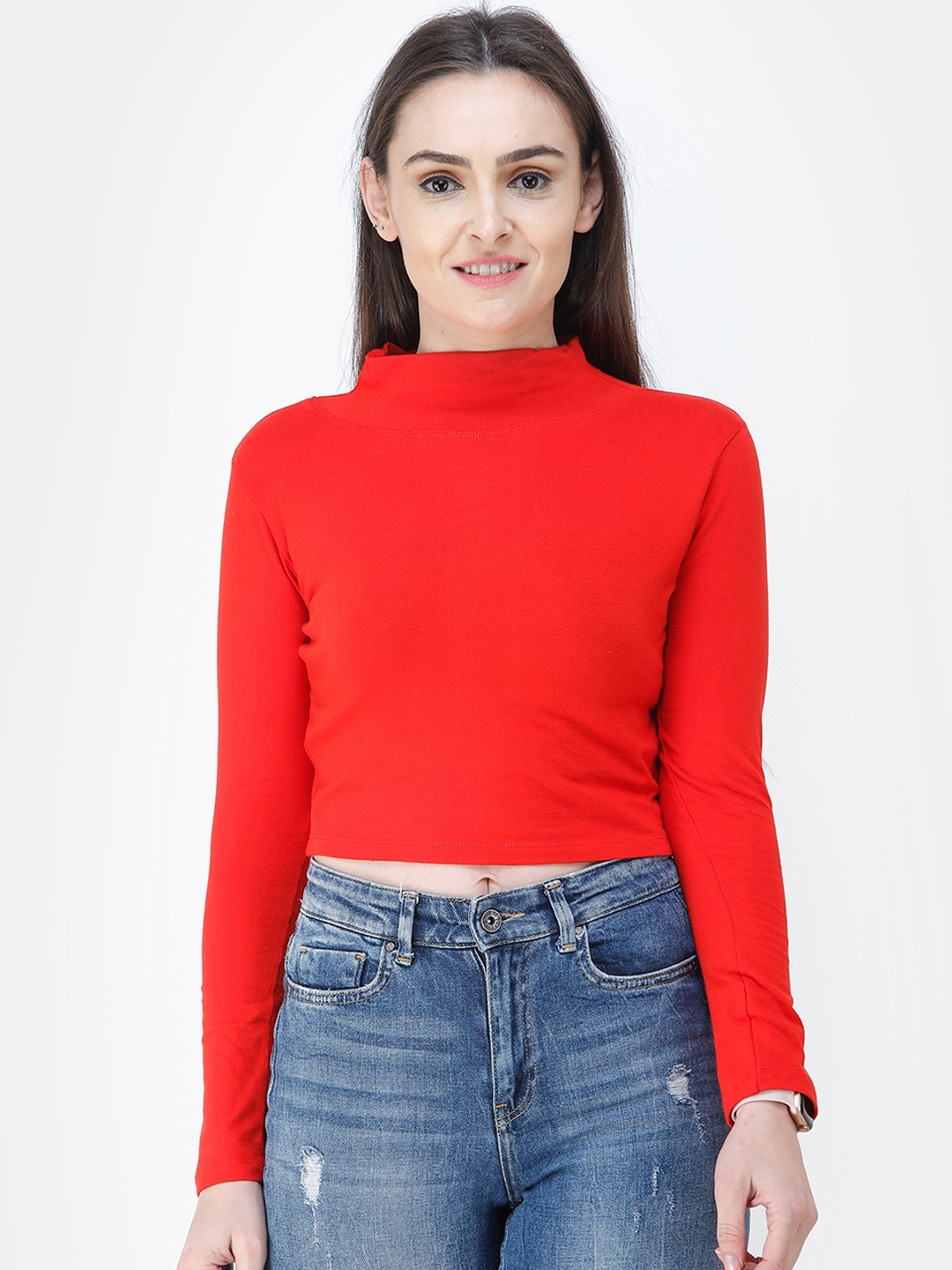 

SCORPIUS Women Red Solid Top