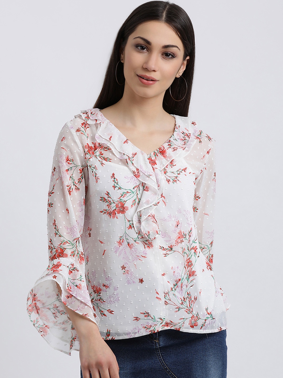 

Zink London Women White Printed Top