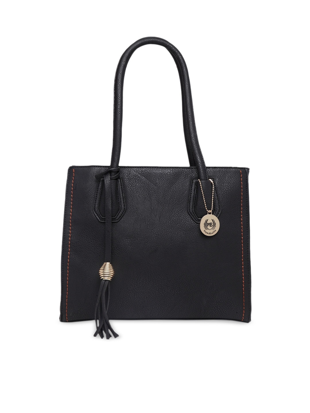 

Moedbuille Black Textured Handheld Bag