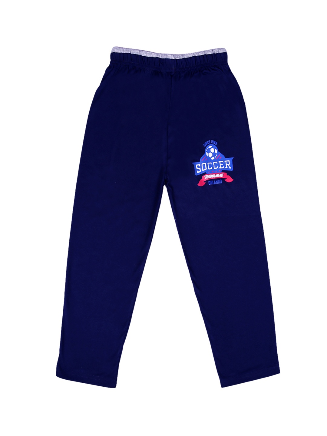 SWEET ANGEL Girls Navy Blue Solid Straight-Fit Track Pants