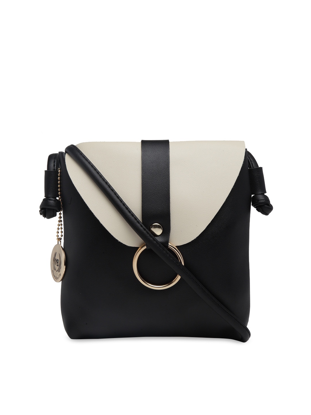 

Moedbuille Black & Off-White Colourblocked Sling Bag