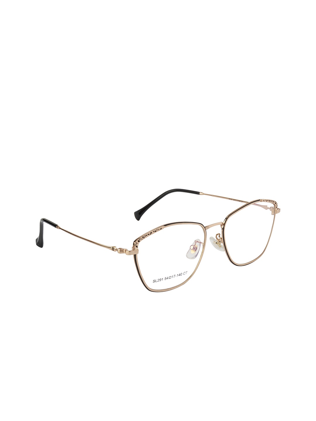 

Clark N Palmer Women Gold-Toned Solid Full Rim Cateye Frames CNP-SL291-C7