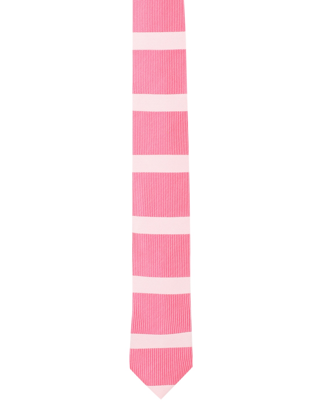 

Peter England Pink & White Striped Broad Tie