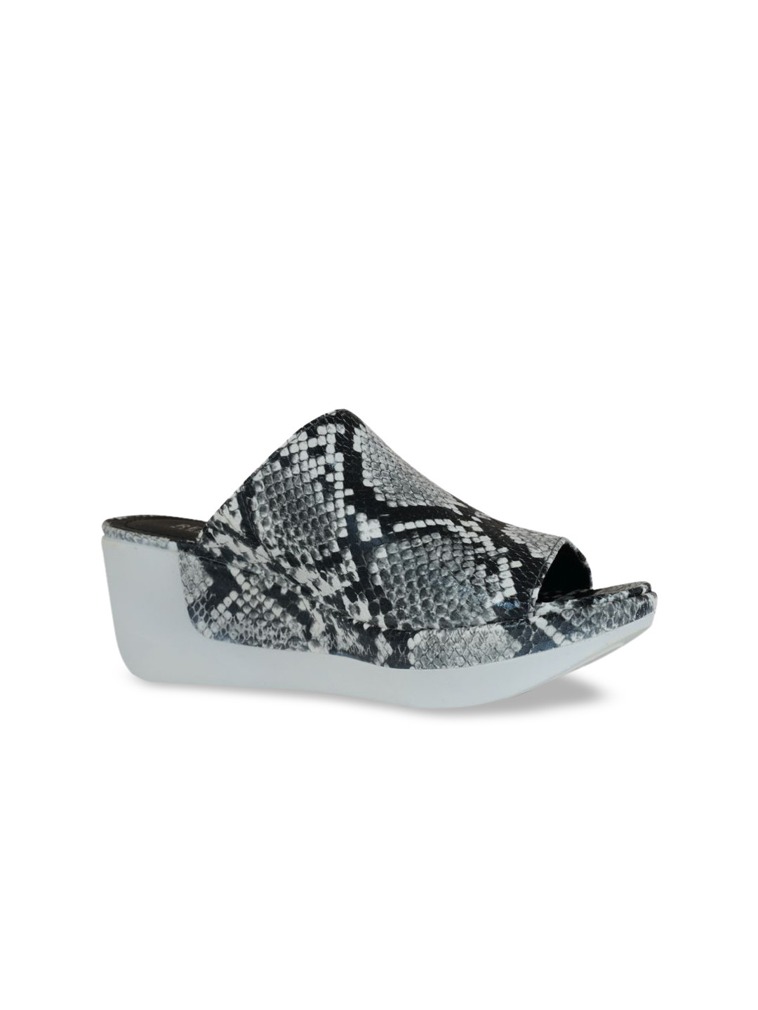 

Kenneth Cole Women Black & Grey Textured Leather Heels