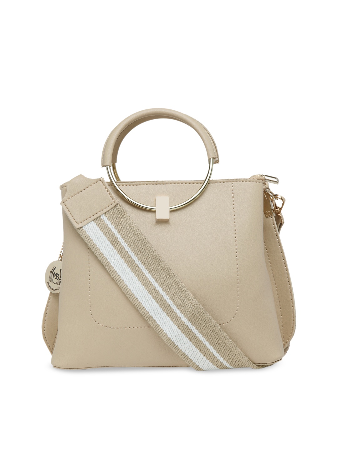 

Moedbuille Beige Solid Handheld Bag