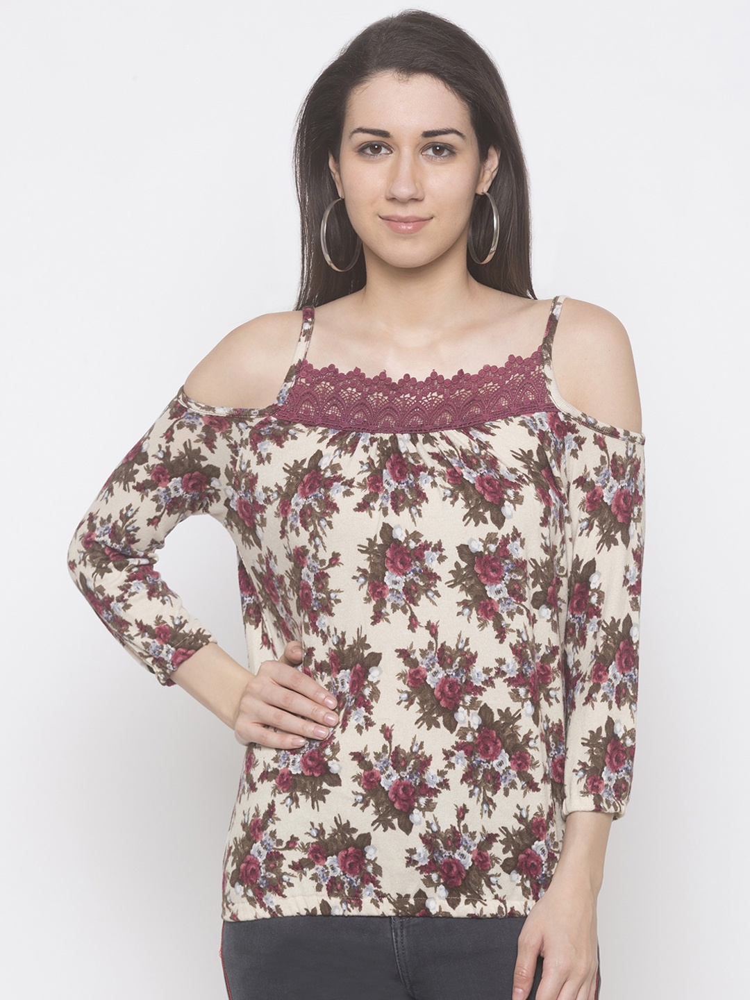 

Globus Women Cream-Coloured Printed Top