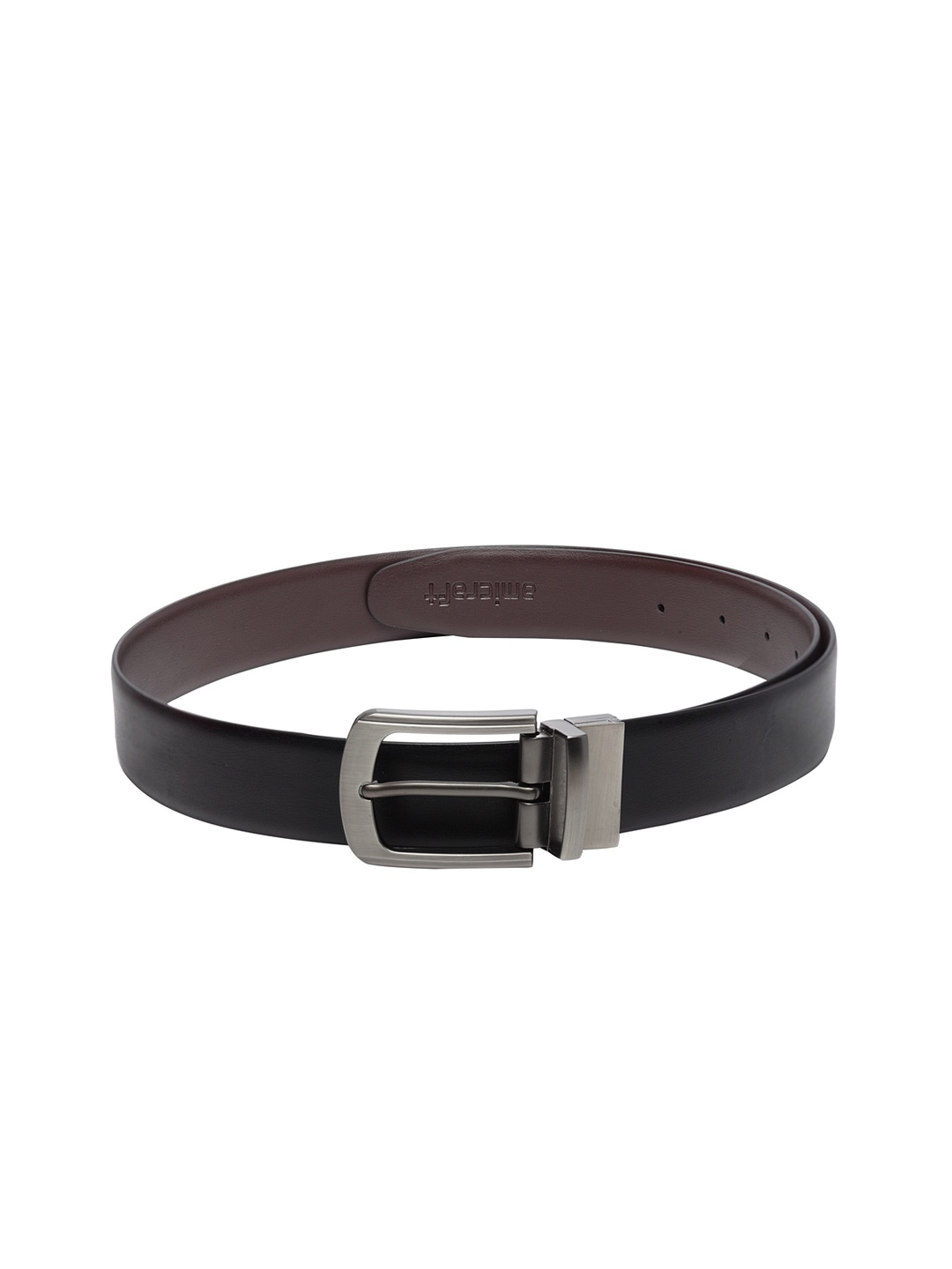 

amicraft Men Black & Brown Solid Reversible Belt
