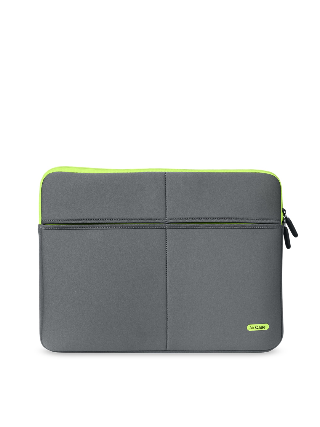AirCase Unisex Grey 14.1 Inch Solid Laptop Sleeve with 6 Pockets