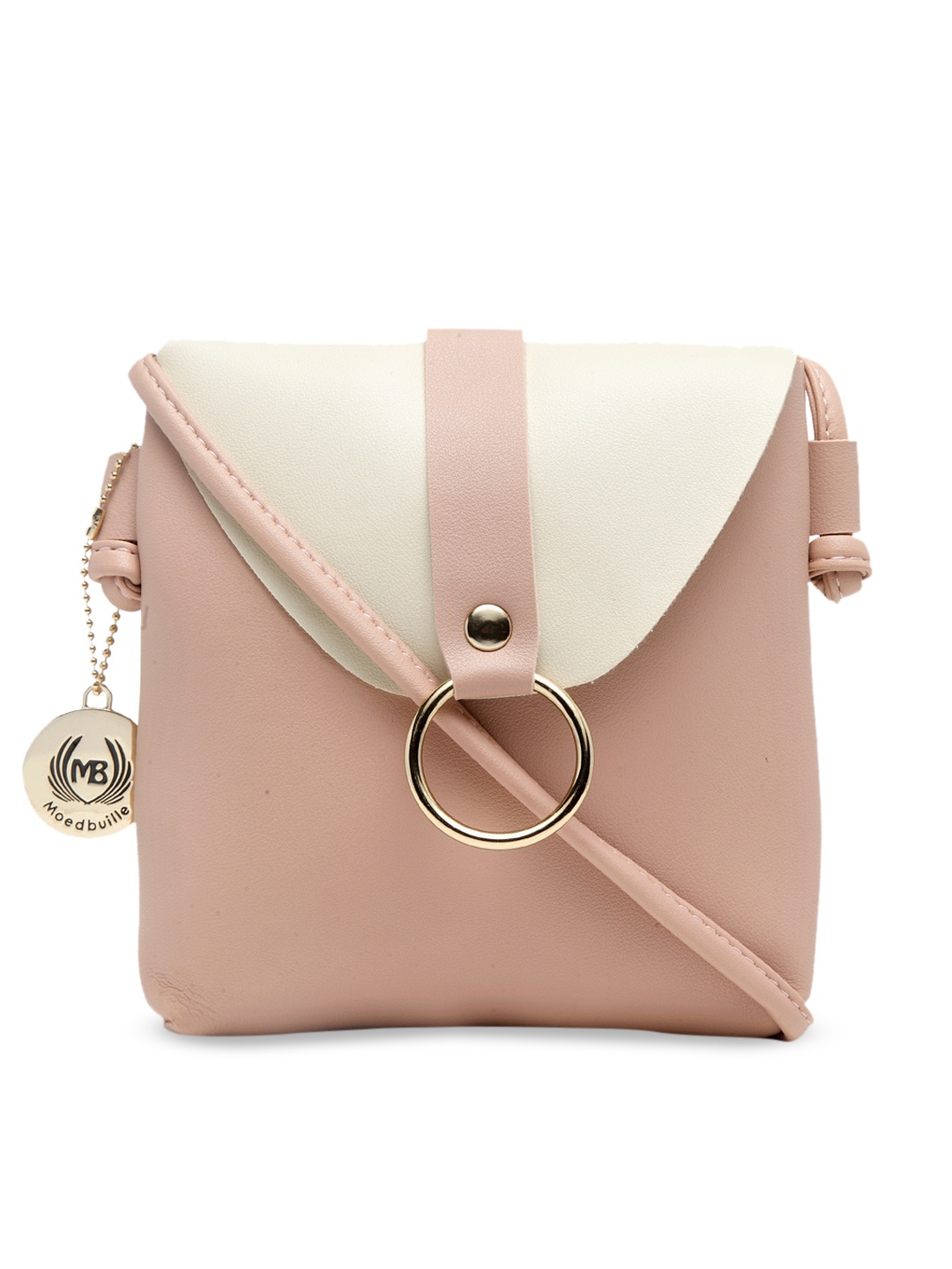 

Moedbuille Pink & Off-White Colourblocked Sling Bag