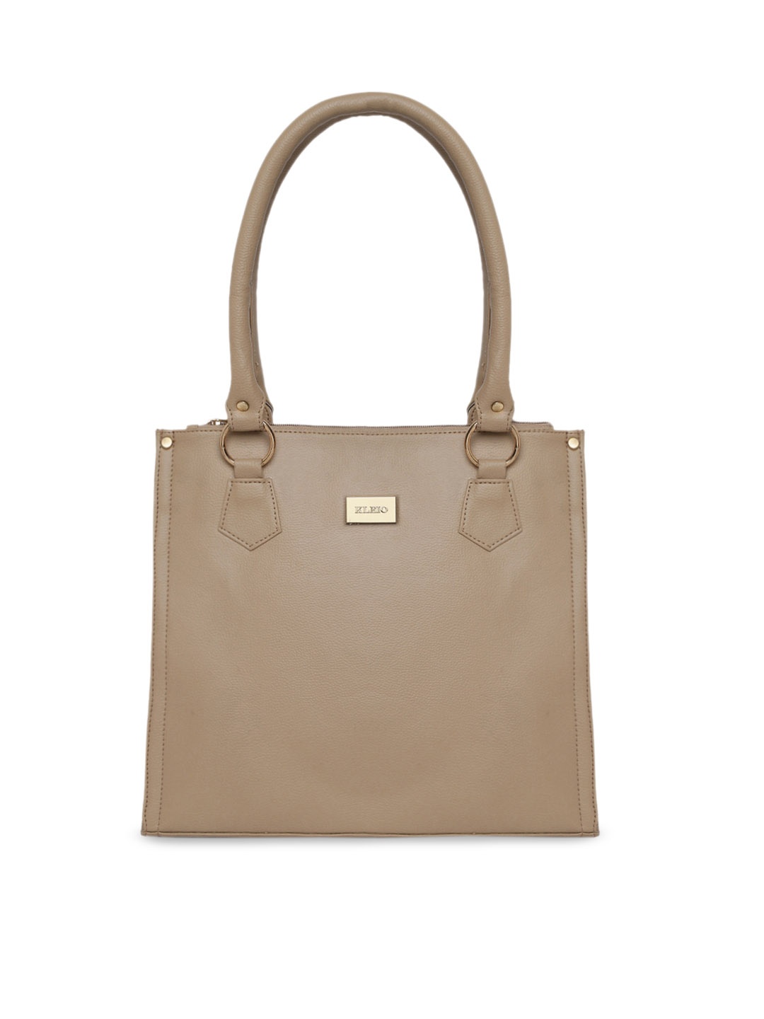 

KLEIO Structured Tote Shoulder Bag, Beige