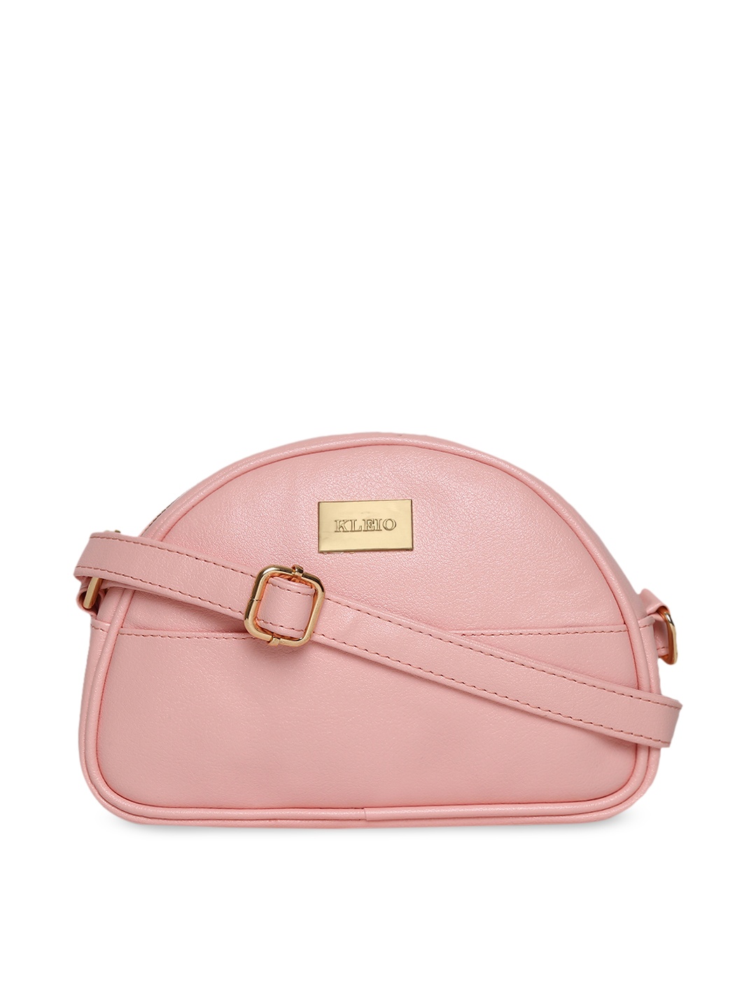 

KLEIO Pink Solid Half Moon Sling Bag