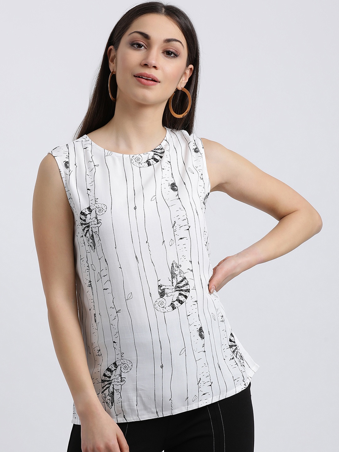 

Zink London Women White Printed Top