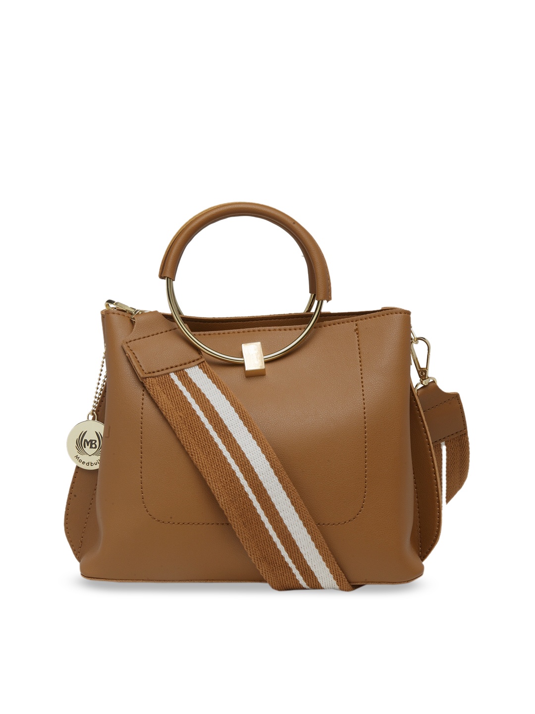 

Moedbuille Tan Brown Solid Handheld Bag