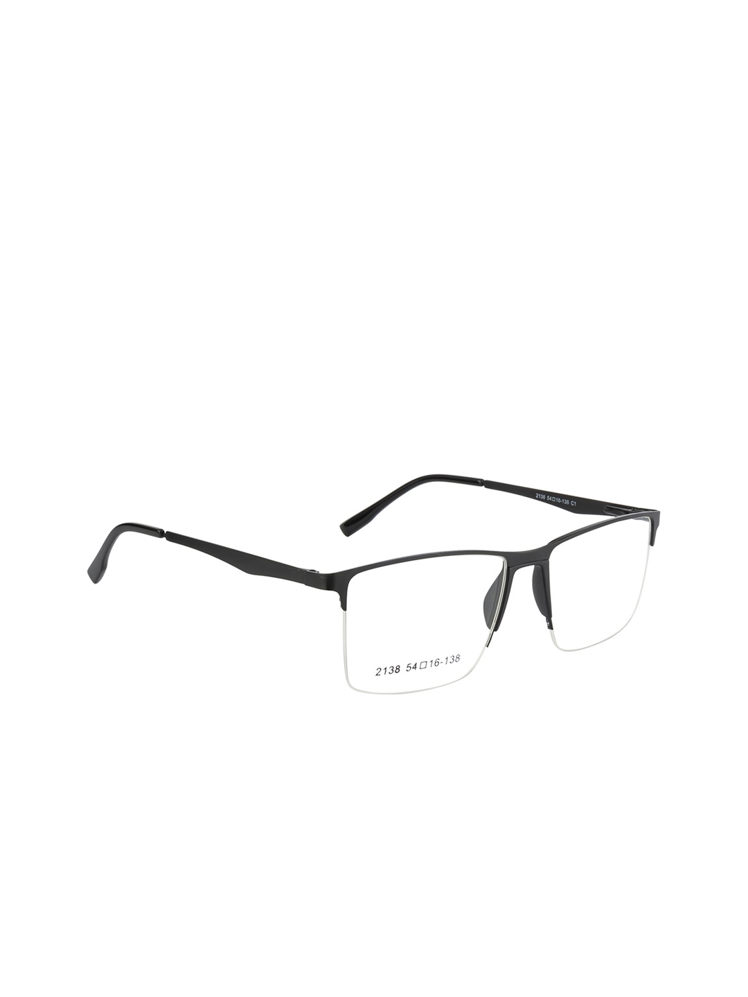 

Clark N Palmer Unisex Black Solid Half Rim Square Frames CNP-2138-C1