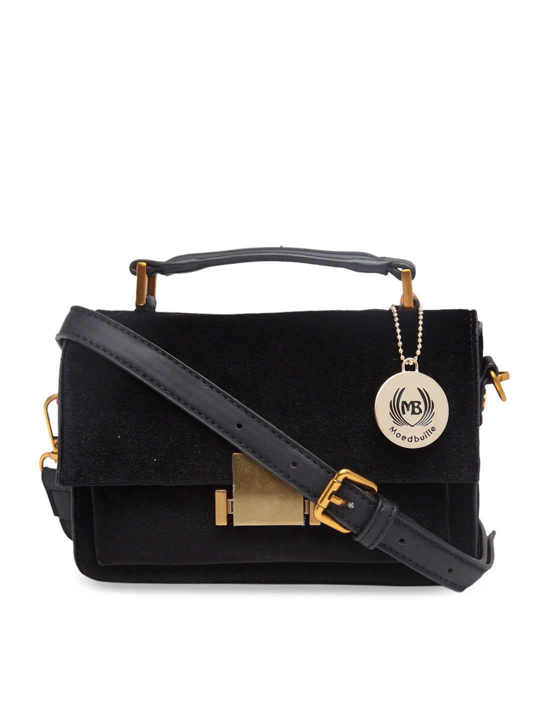 

Moedbuille Black Solid Sling Bag