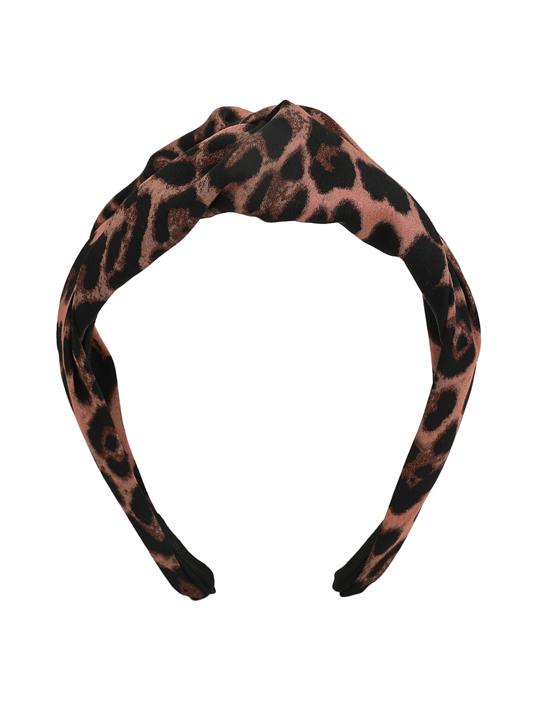 Kazo Brown & Black Animal Printed Knot Style Hairband