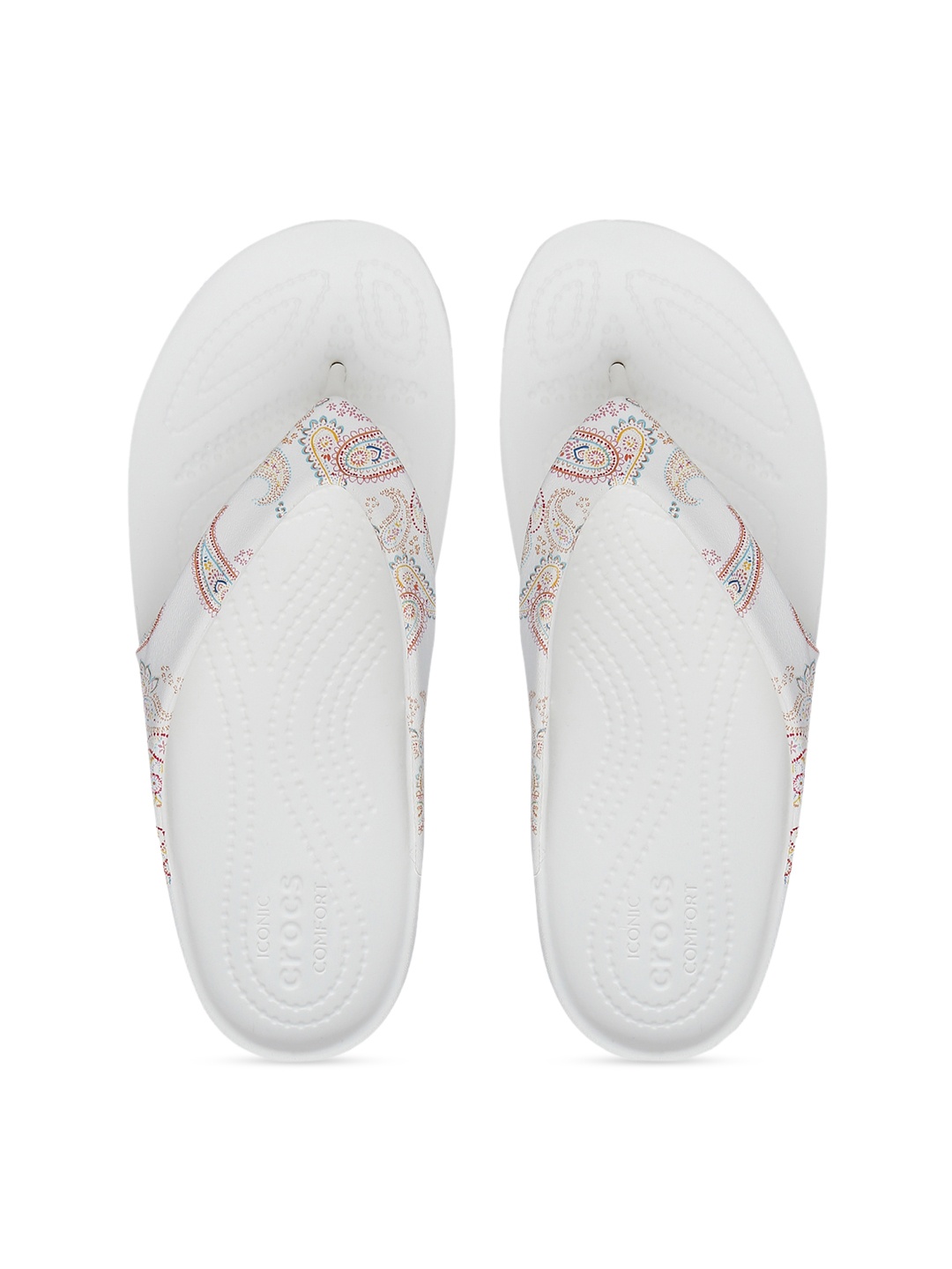

Crocs Kadee Women White Red Printed Slip-On Flip-Flops