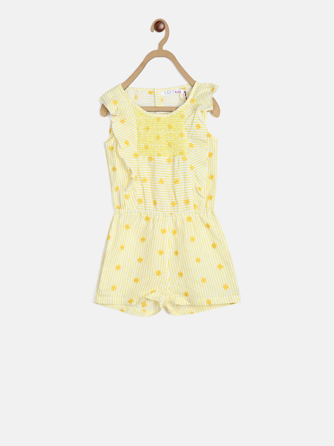 

ELLE Girls Yellow & White Printed Playsuit