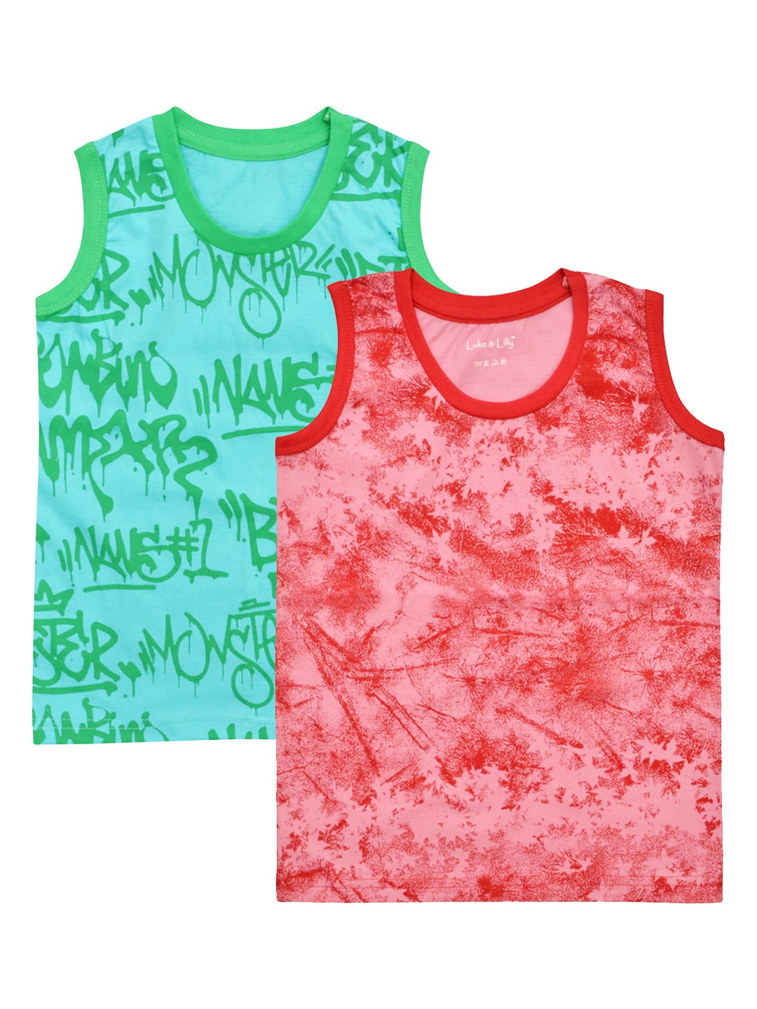 

Luke & Lilly Boys Pack of 2 Printed Round Neck T-shirts, Pink