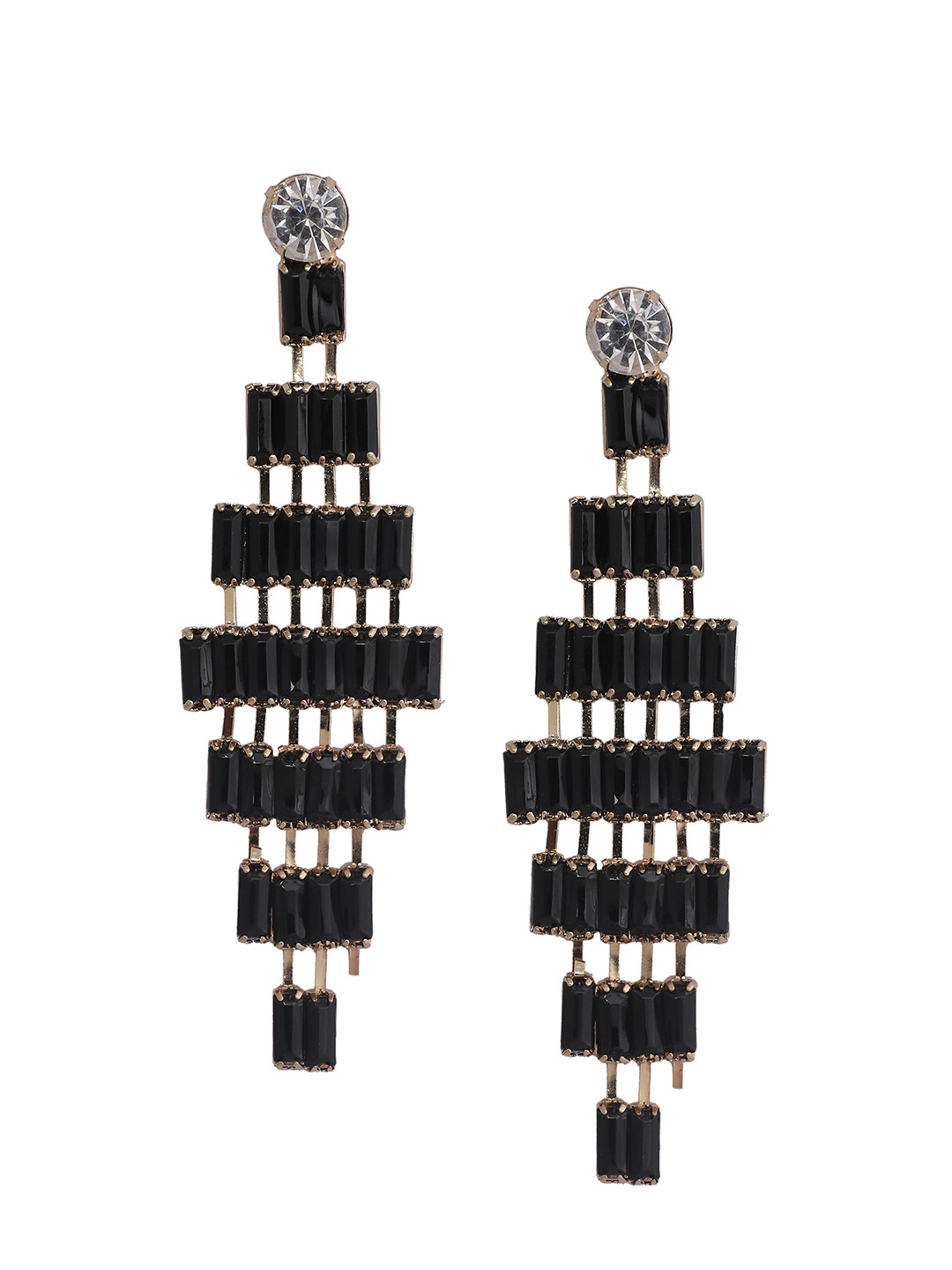 

Mali Fionna Black Geometric Drop Earrings