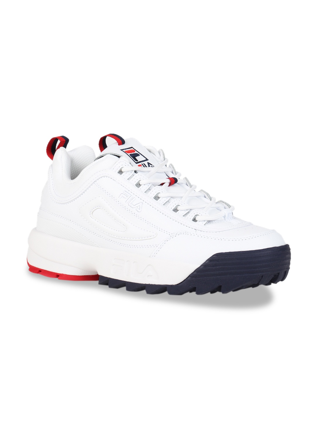 

FILA Men White Solid Disruptor II Duo Sneakers