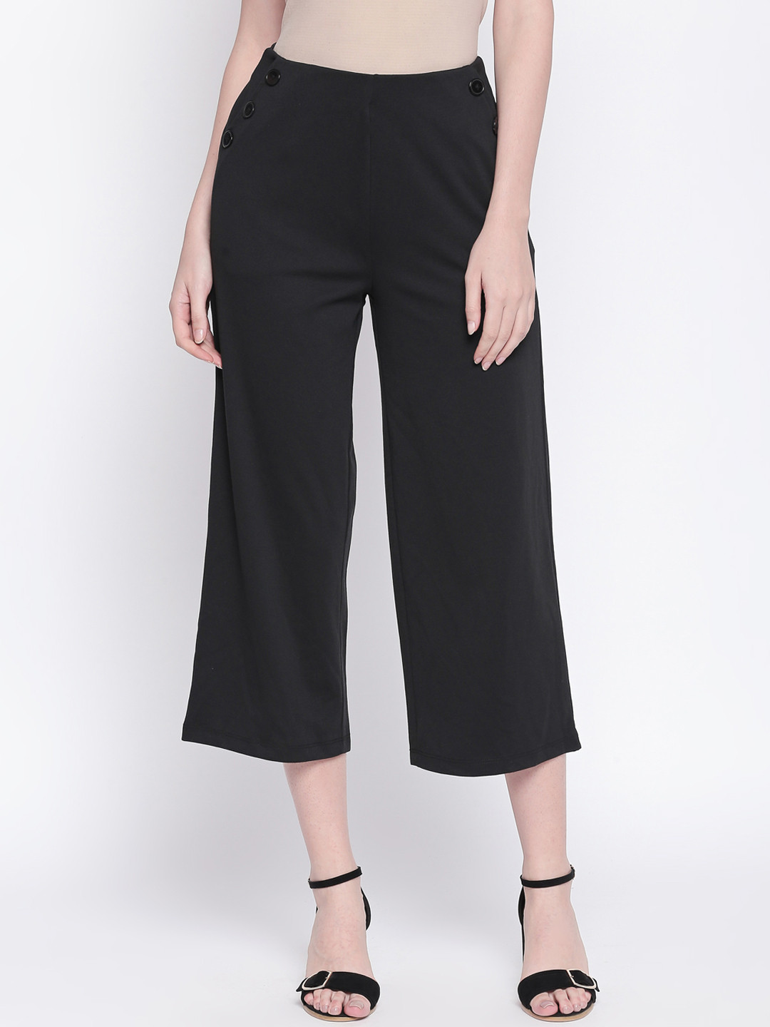 

Annabelle by Pantaloons Women Black Regular Fit Solid Culottes