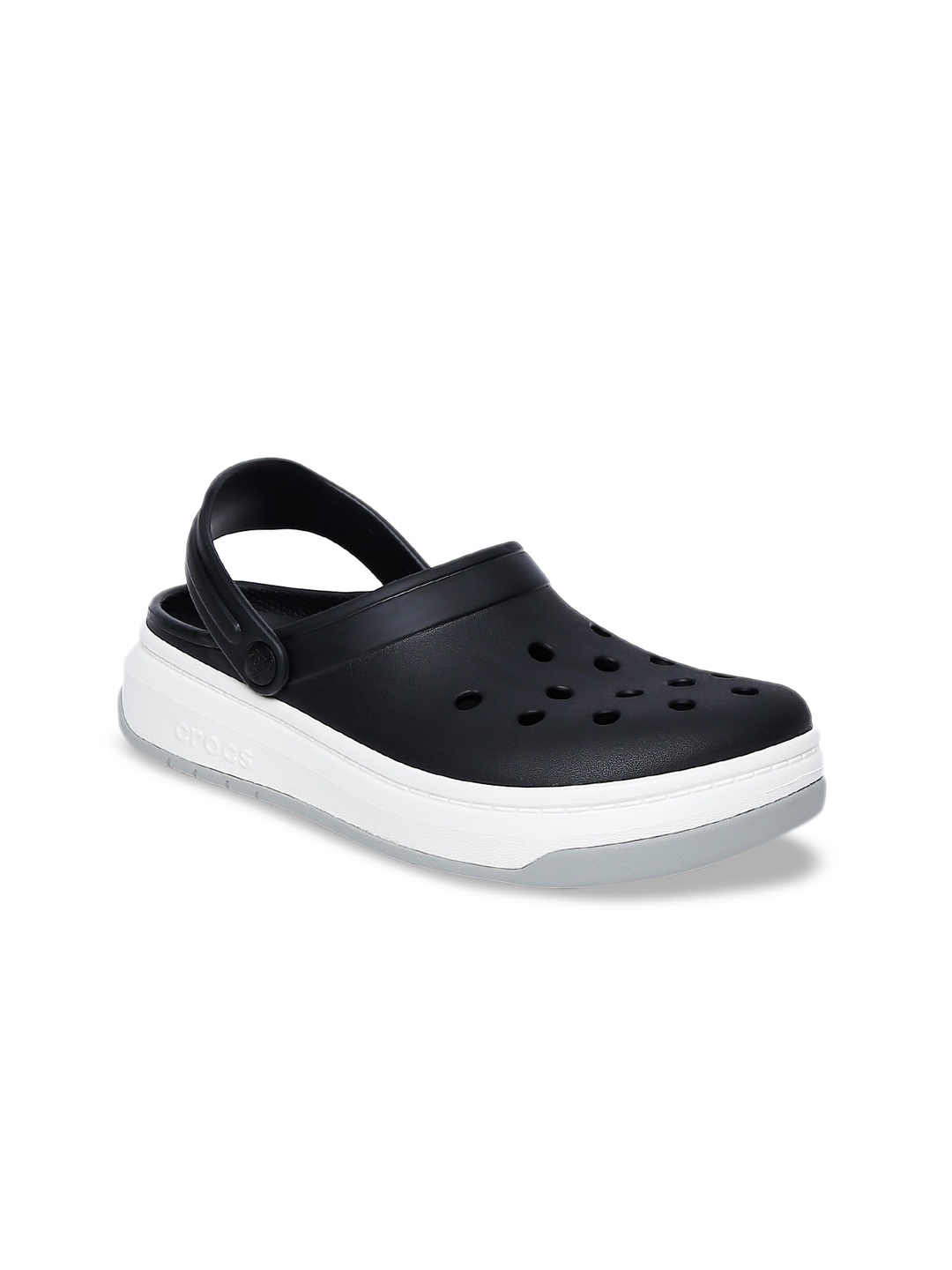 

Crocs Unisex Black & White Crocband Clogs