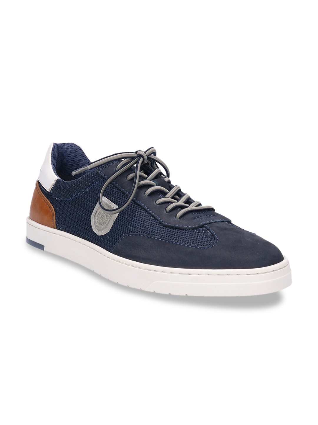 

Bugatti Men Blue & Brown Colourblocked Nubuck Sneakers