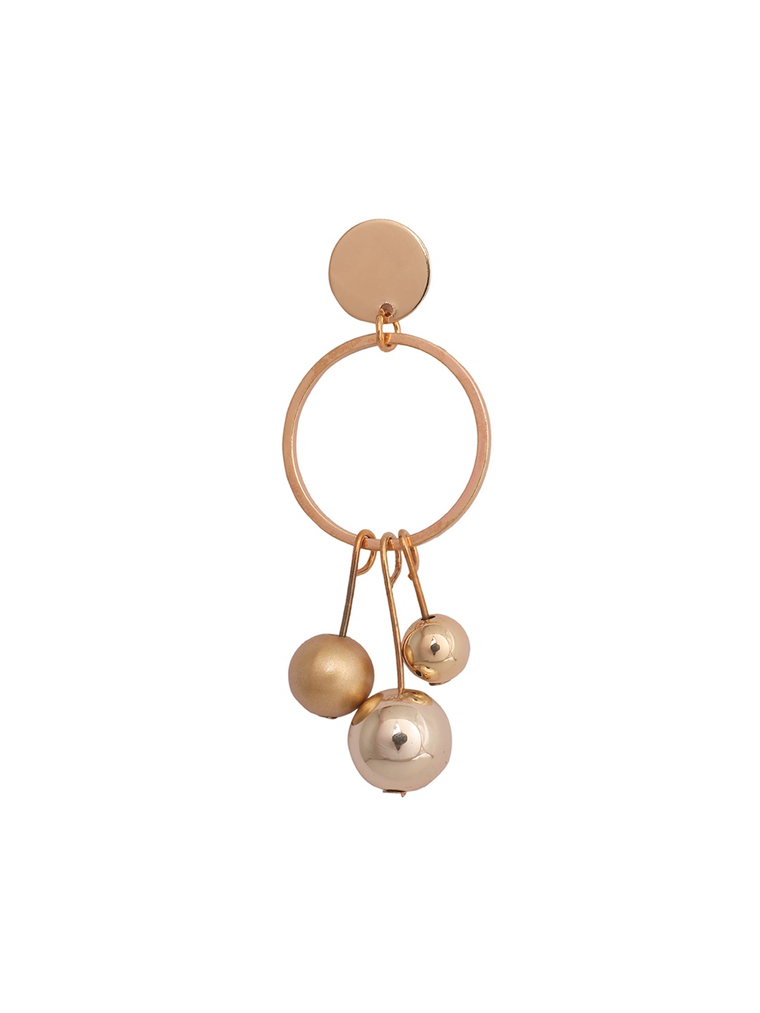 Mali Fionna Gold-Toned Circular Drop Earrings