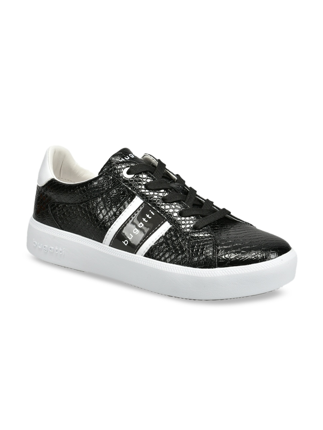 

Bugatti Women Black Snakeskin Printed Sneakers