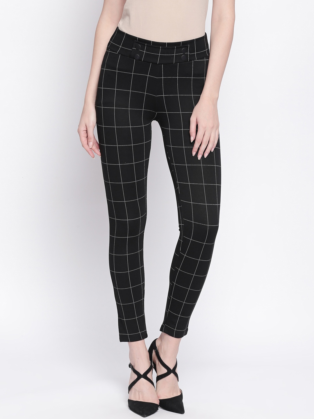 

Annabelle by Pantaloons Women Black Checked Jeggings